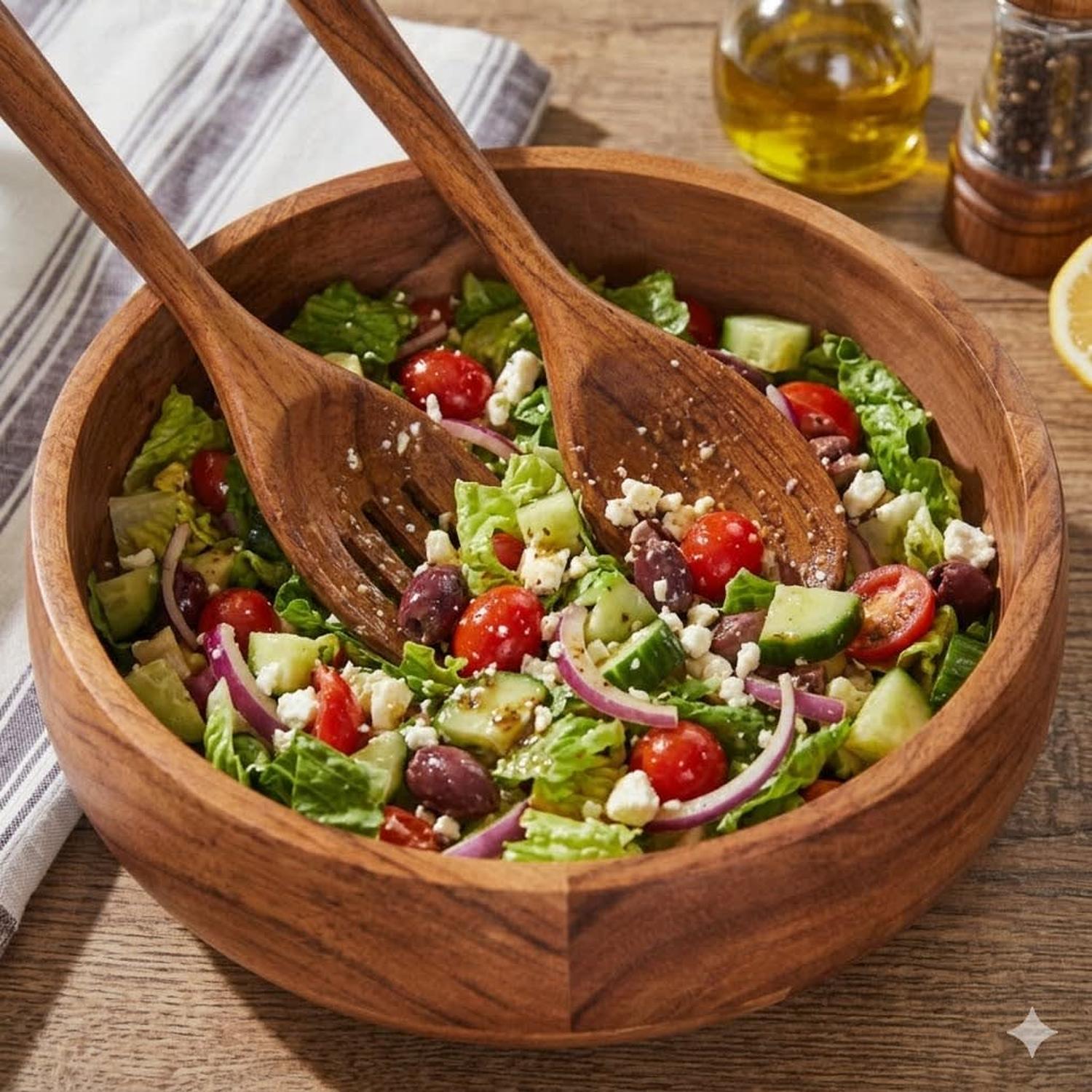 SET DE 2 CUBIERTOS CUCHARONES ENSALADA MADERA ACACIA GOURMET 30CM - 3