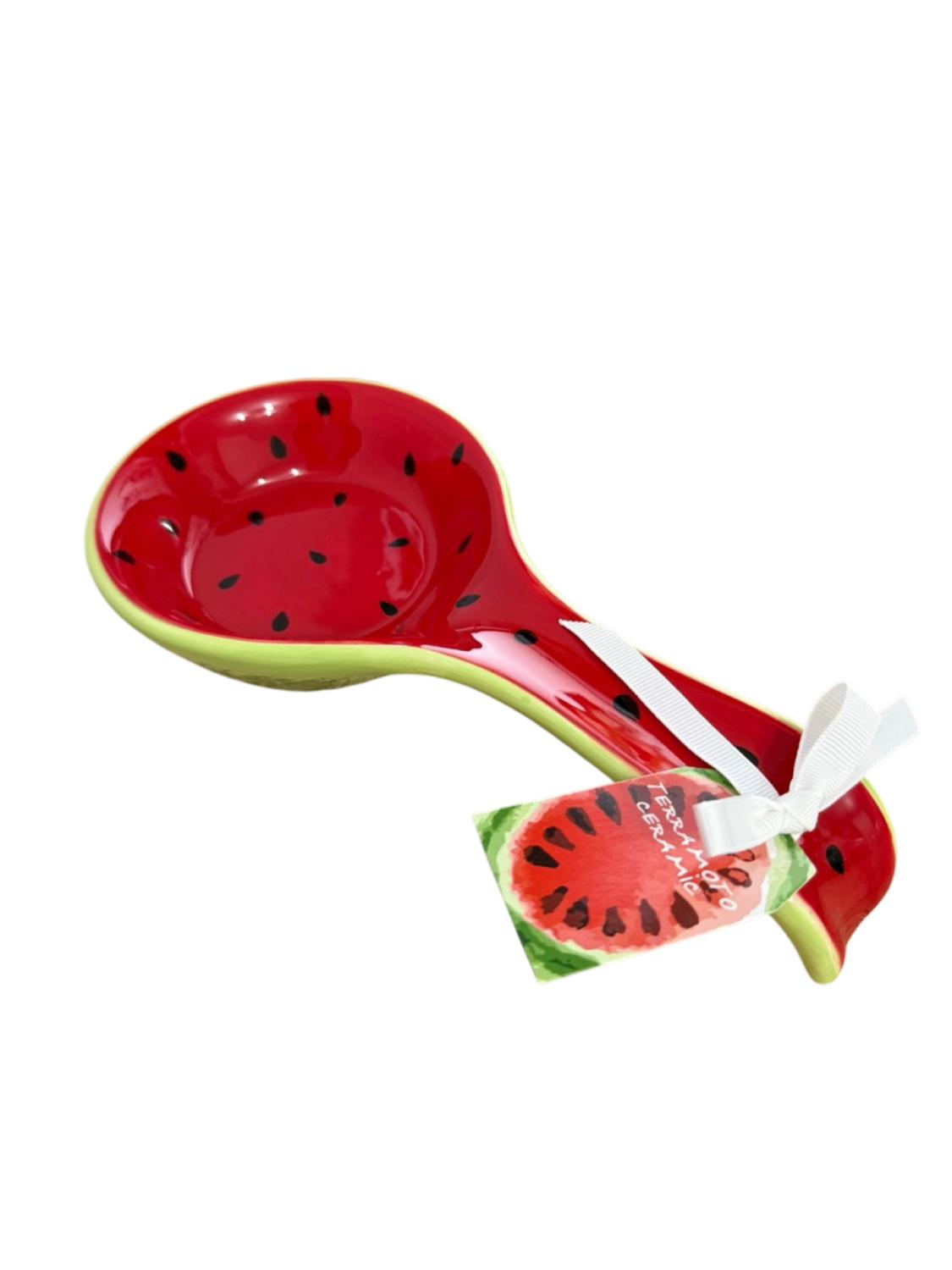PORTA CUCHARÓN REPOSACUCHARAS CERÁMICA ESMALTADA SANDÍA XL 24CM - 2