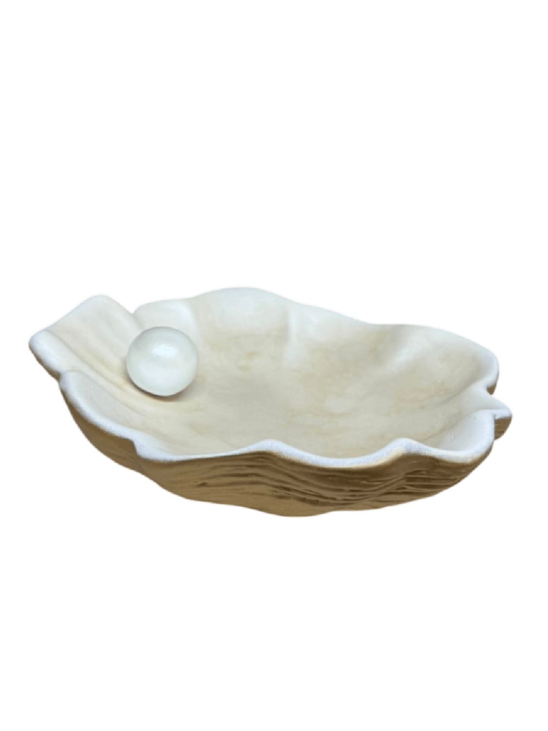 BANDEJA DECORATIVA CONCHA MARINA CON PERLA 23X23X07 CM - 3