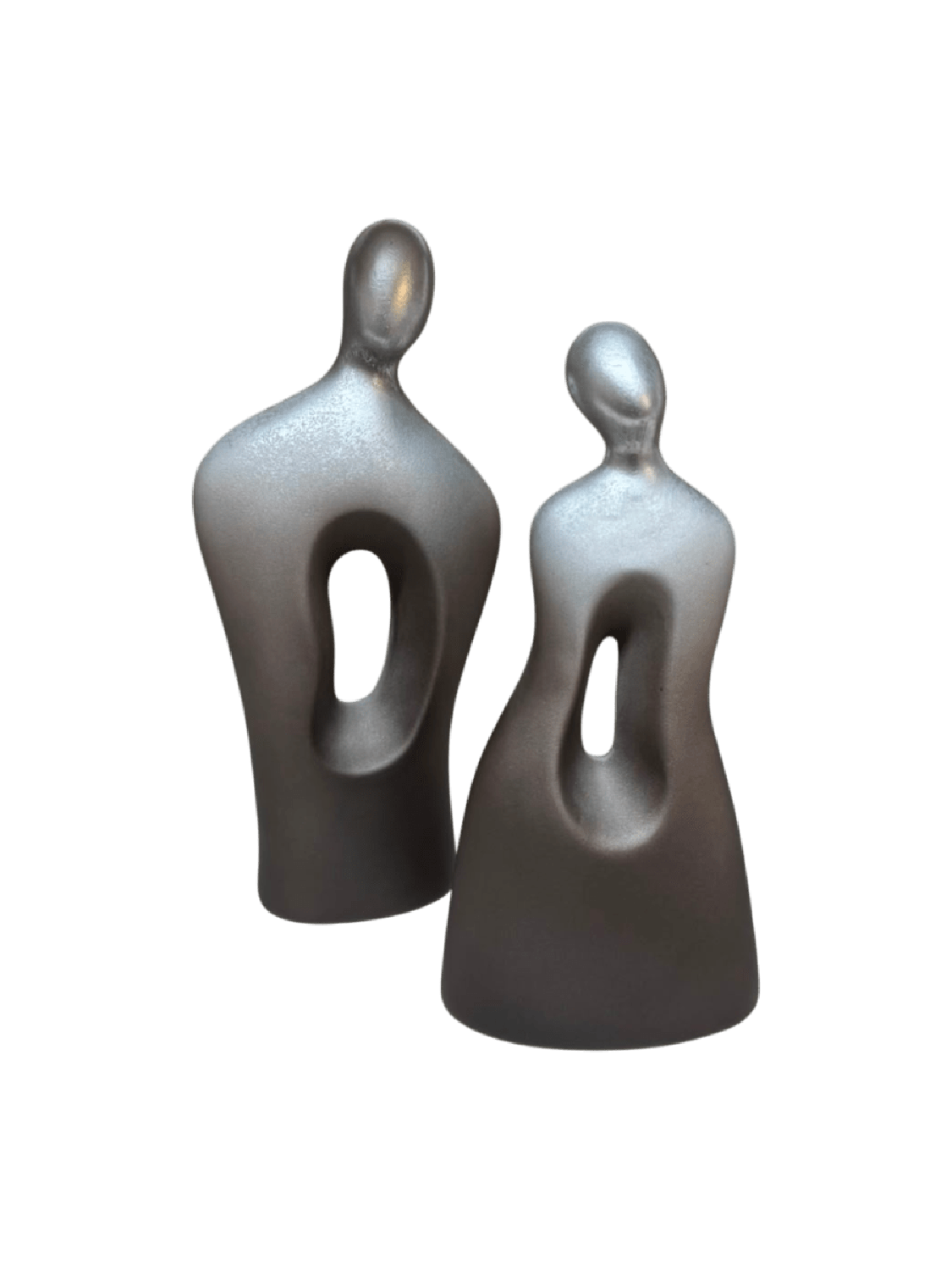 SET DE 2 ESCULTURAS DECORATIVAS DE PAREJA MONOCROM CERÁMICA - 2