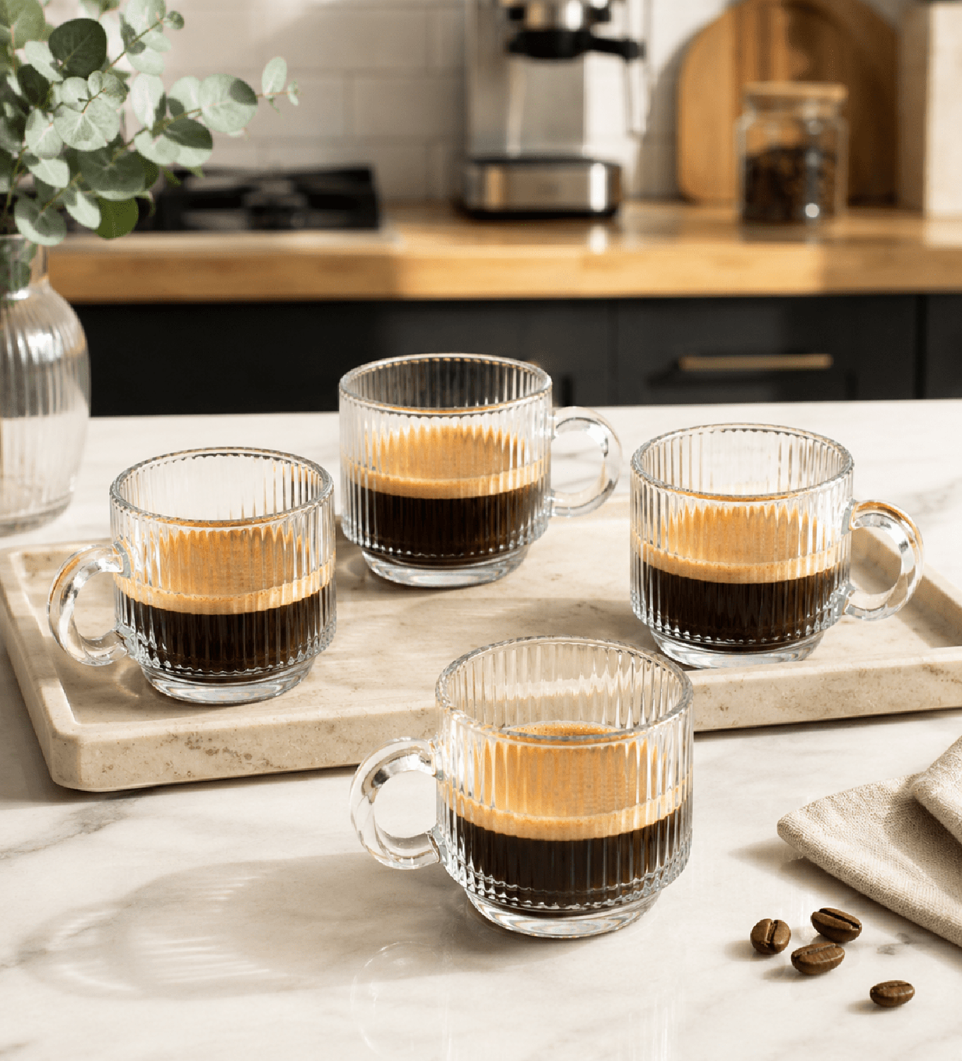 SET DE 4 TAZAS ESPRESSO ACANALADO - 2
