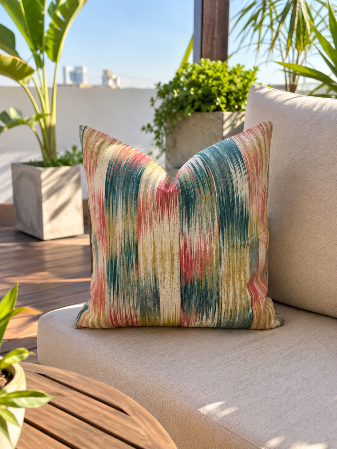 FUNDA DE COJIN BRERA CORAL 45X45 CM - 1