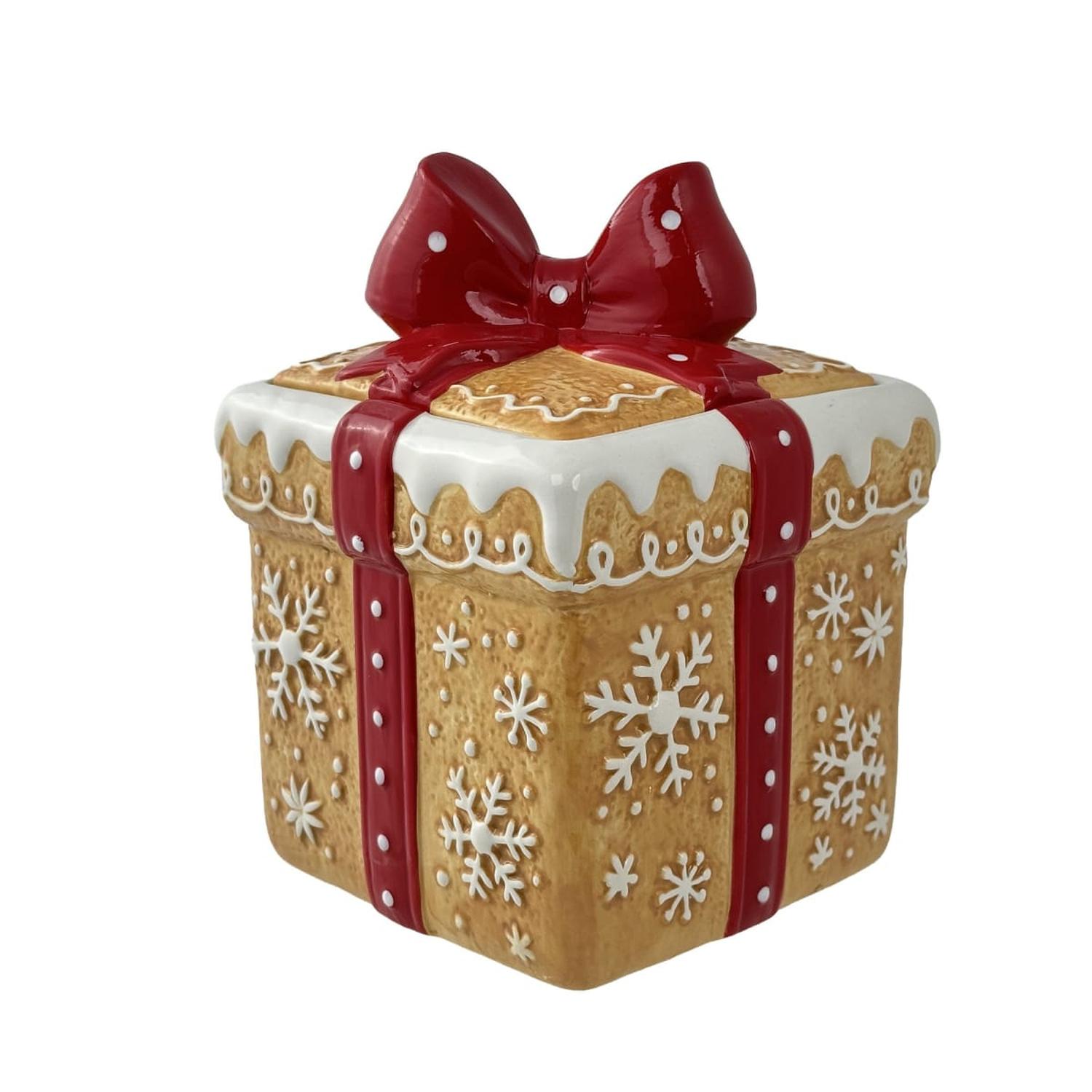 GALLETERO NAVIDEÑO DE CERÁMICA CAJA DE REGALO JENGIBRE - 2