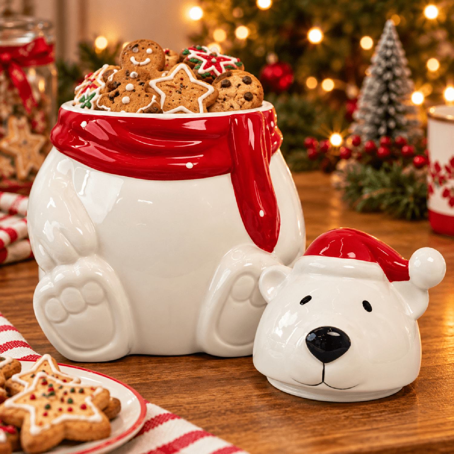 GALLETERO NAVIDEÑO DE CERÁMICA OSO POLAR - 1
