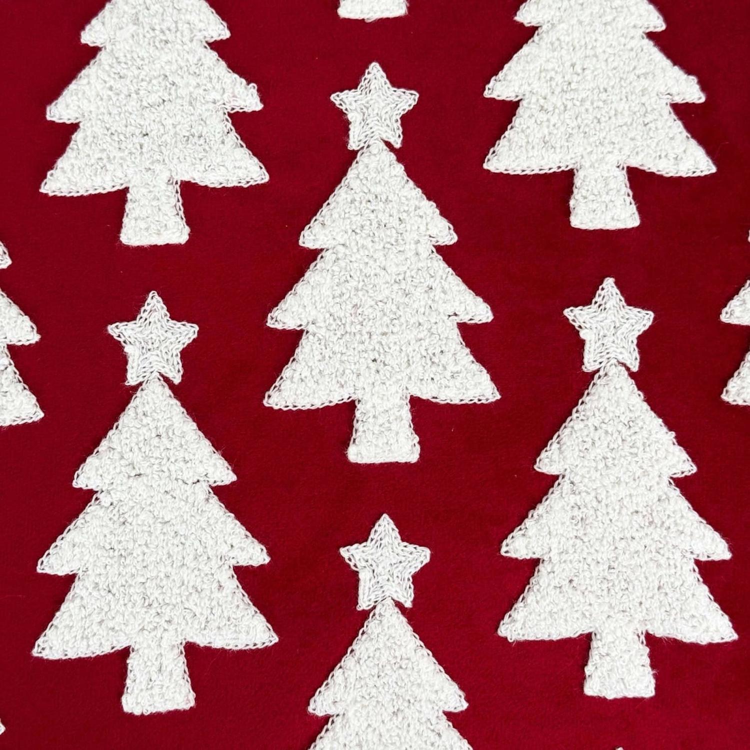 COJÍN NAVIDEÑO PINOS VELVET RED - 2