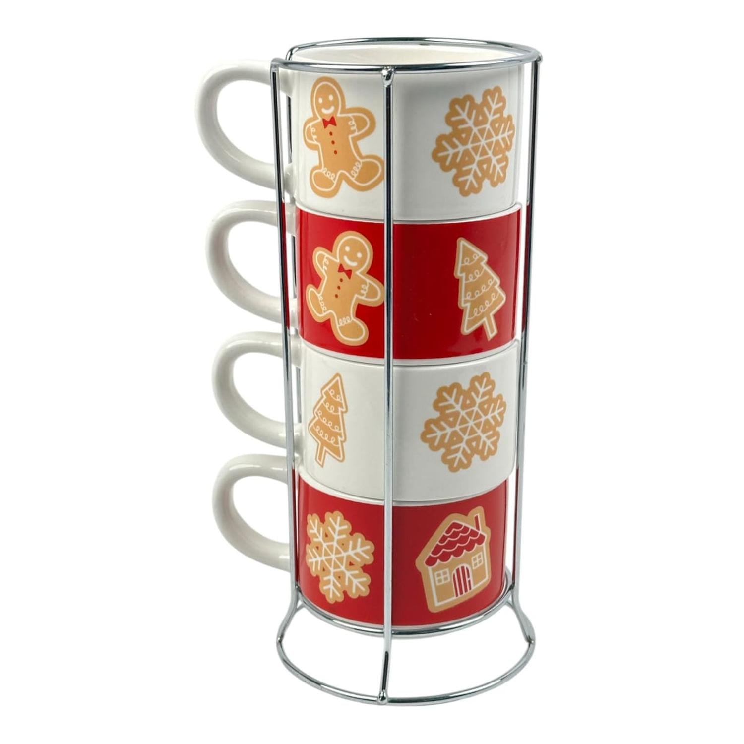 SET DE TAZAS NAVIDEÑAS GINGERBREAD CON BASE (4 PZS) - 2
