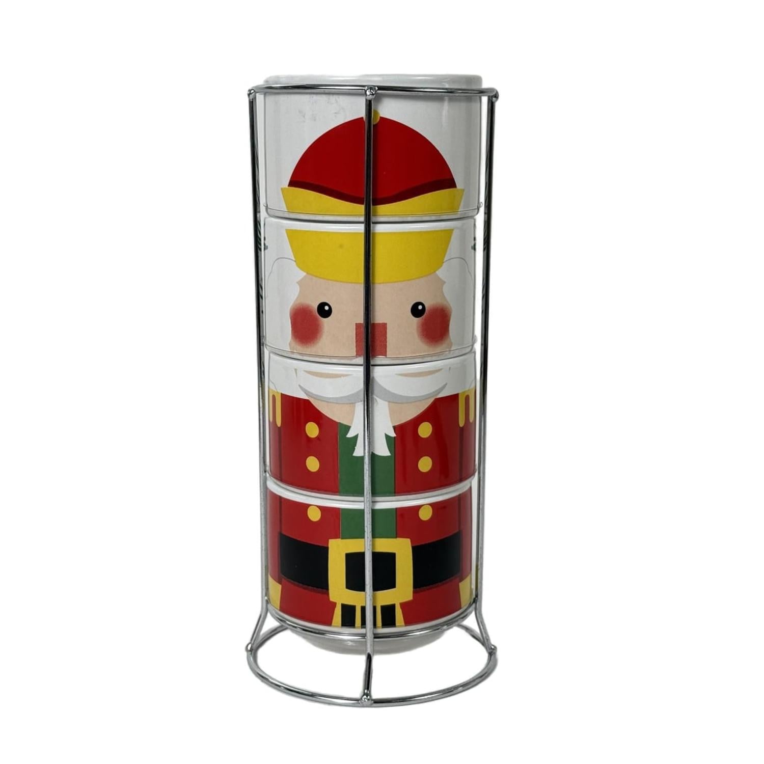 SET DE TAZAS NAVIDEÑAS CASCANUECES CON BASE (4 PZS) - 2