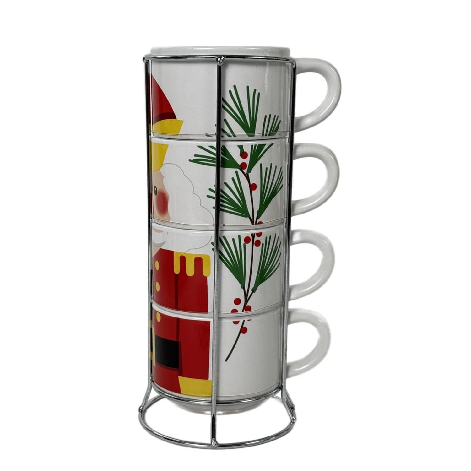 SET DE TAZAS NAVIDEÑAS CASCANUECES CON BASE (4 PZS) - 3
