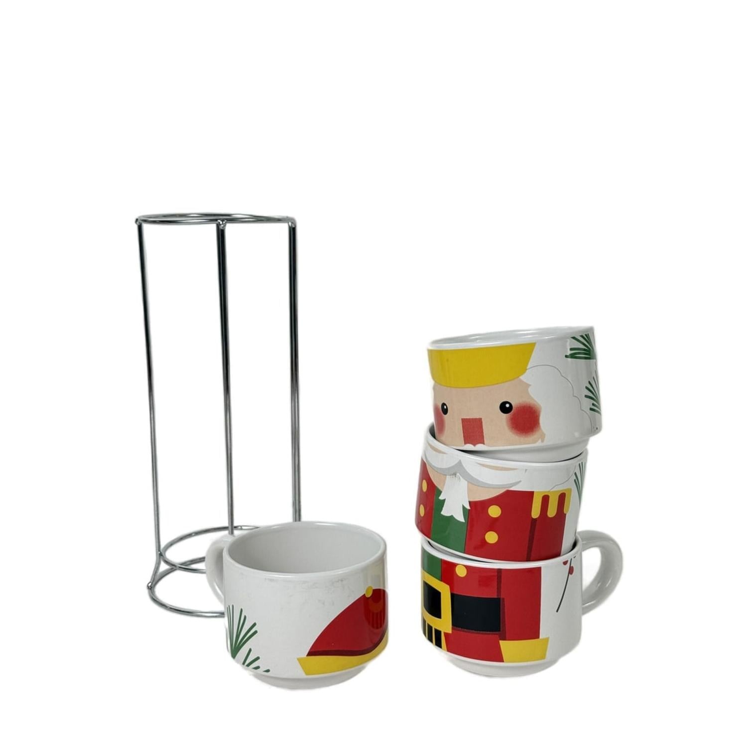 SET DE TAZAS NAVIDEÑAS CASCANUECES CON BASE (4 PZS) - 4
