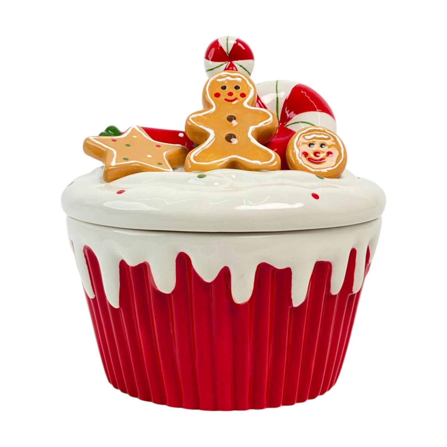 GALLETERO NAVIDEÑO DE CERÁMICA CUPCAKE JENGIBRE - 2