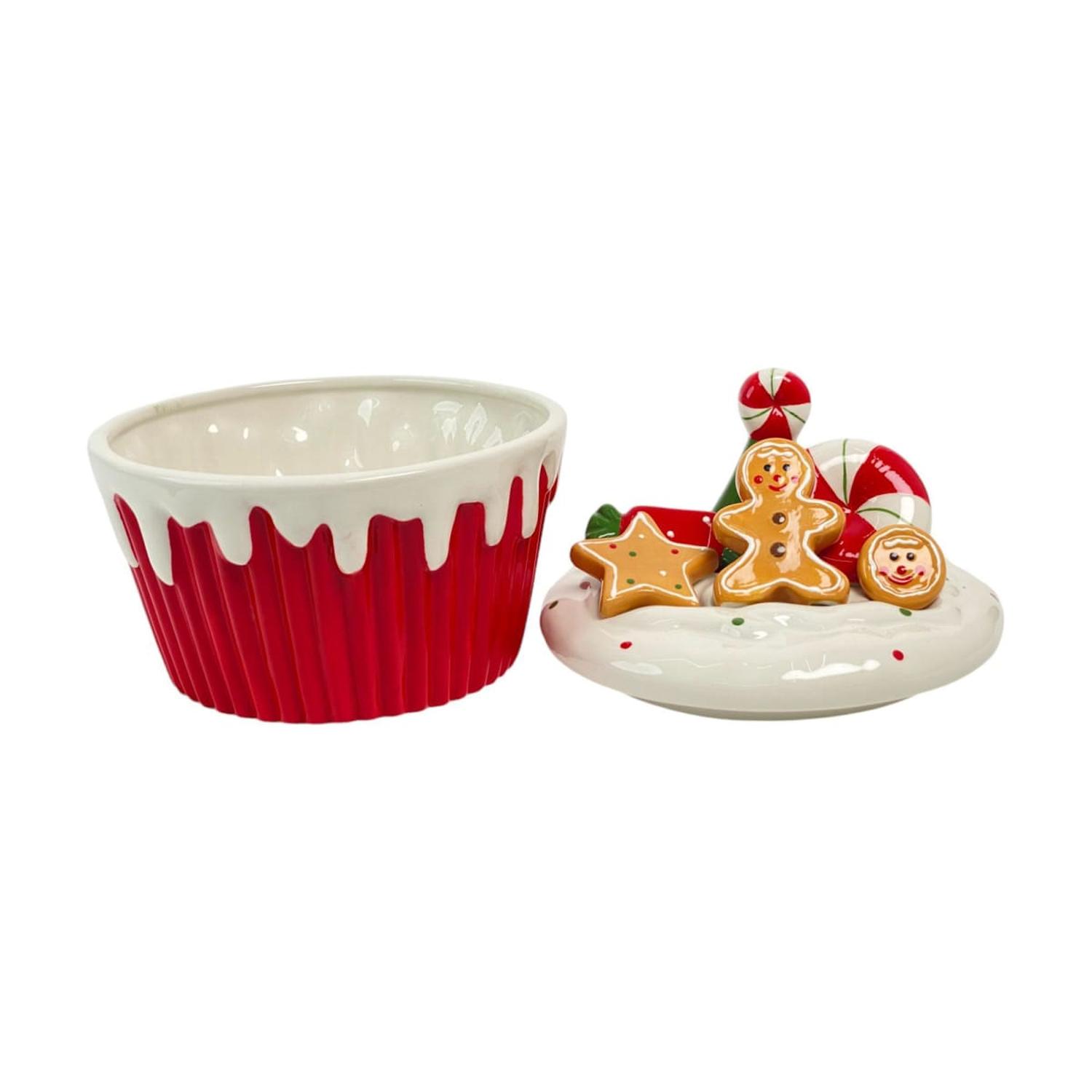GALLETERO NAVIDEÑO DE CERÁMICA CUPCAKE JENGIBRE - 3
