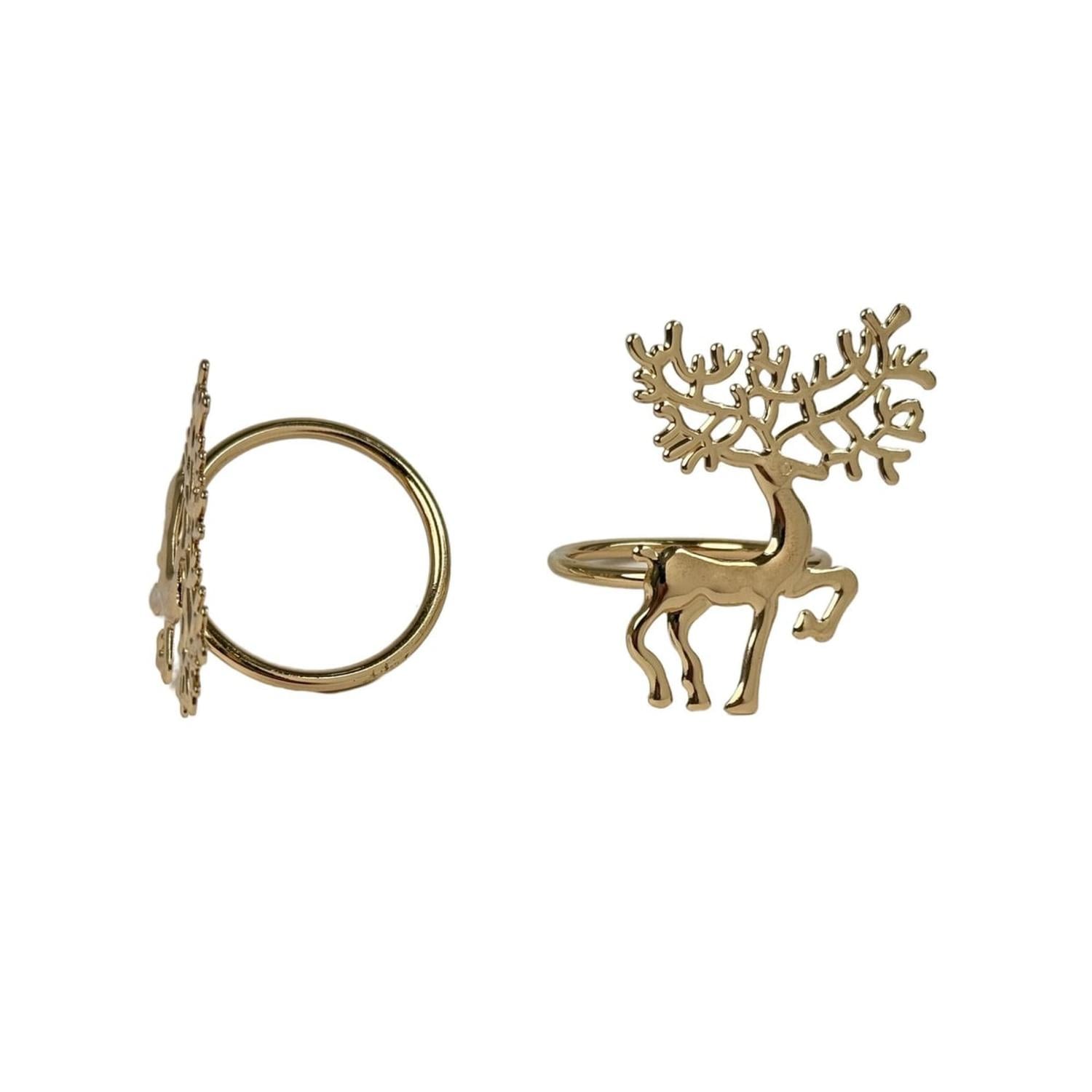 SET X2 ANILLOS DE SERVILLETA RENO GOLD - 3