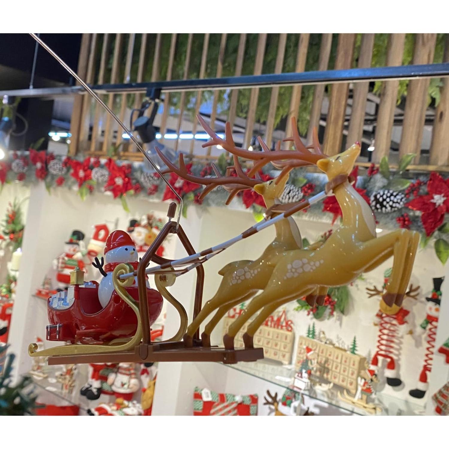 TOPPER ESTRELLA GIRATORIA PARA ARBOL DE NAVIDAD CON LUCES Y TRINEO - 2