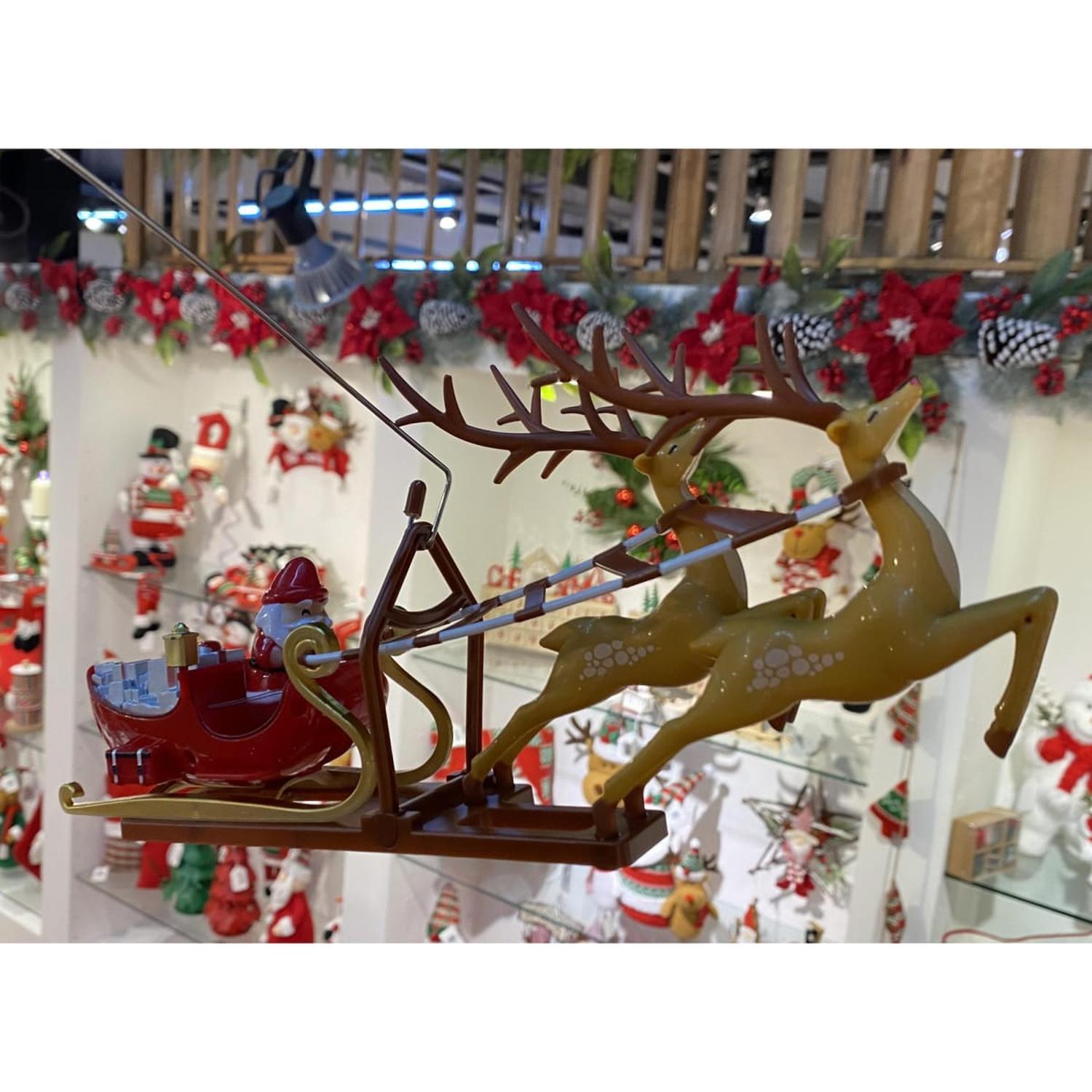 TOPPER ESTRELLA GIRATORIA PARA ARBOL DE NAVIDAD CON LUCES Y TRINEO - 3