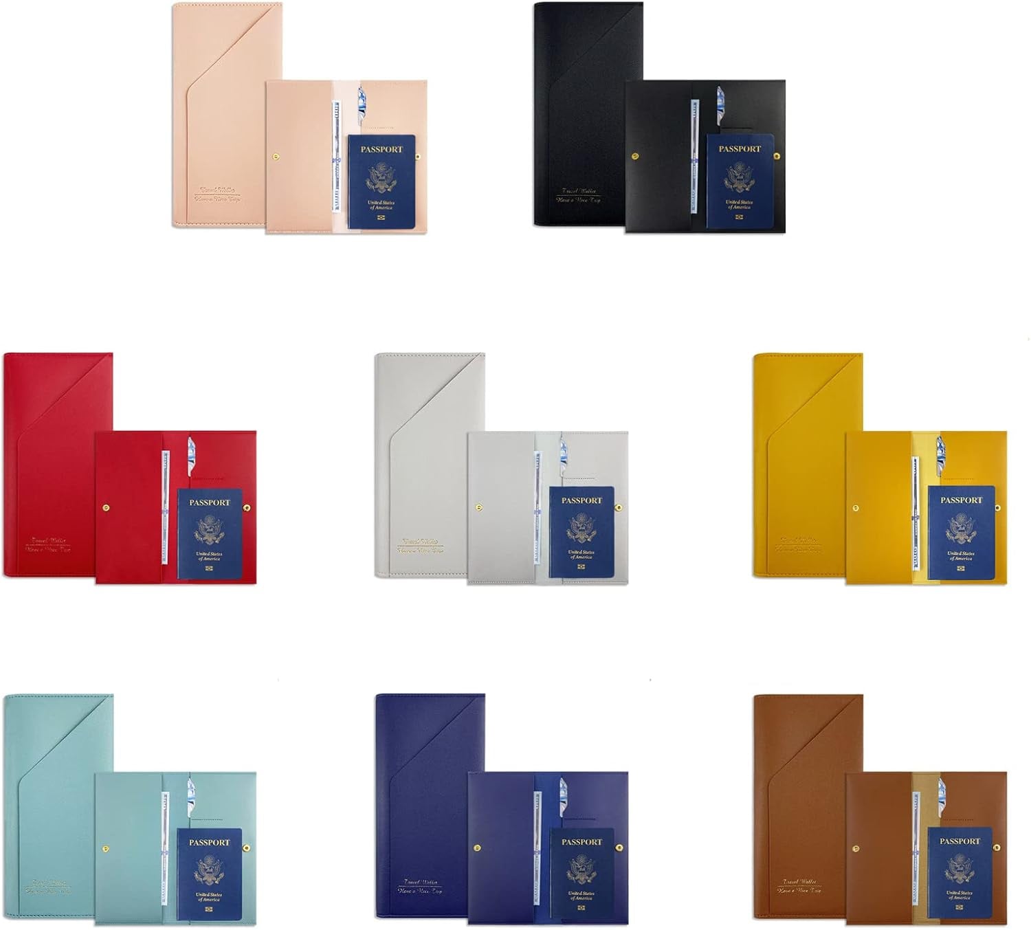 PORTA PASAPORTE DE CUERO PU POLIURETANO LIZO - 3