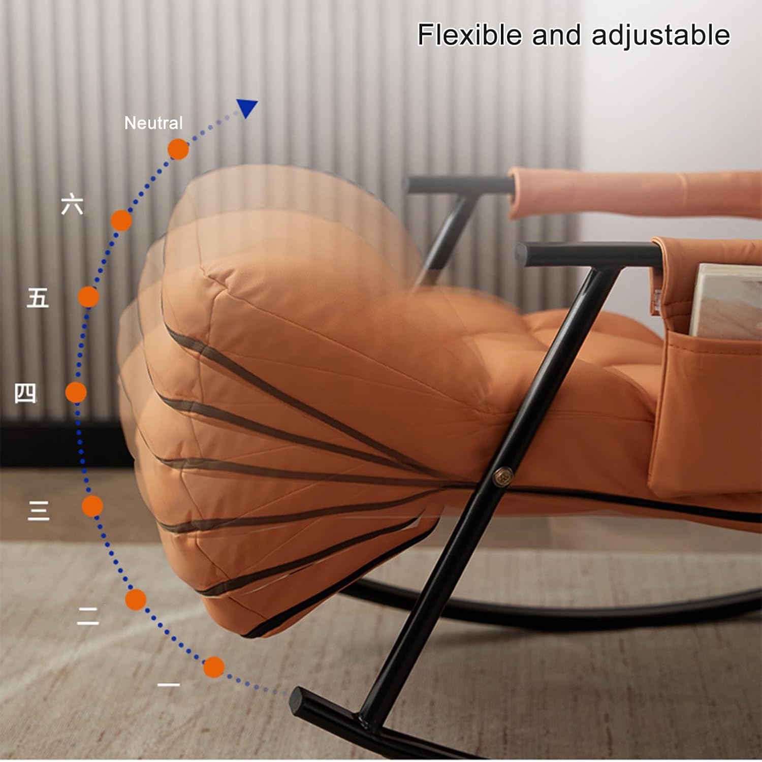 SILLA SILLÓN SOFÁ GRIS MECEDORA RECLINABLE TERRAZA - 3