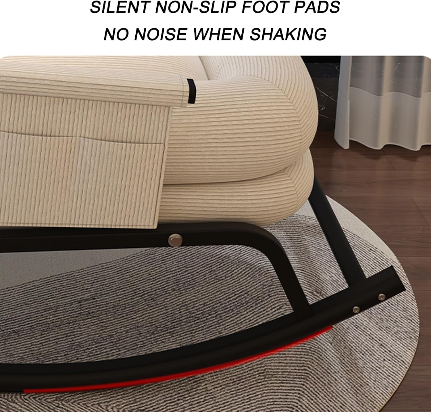 SILLA SILLÓN MECEDORA SOFÁ RECLINABLE PLEGABLE SALA TERRAZA JARDÍN NEGRO - 4