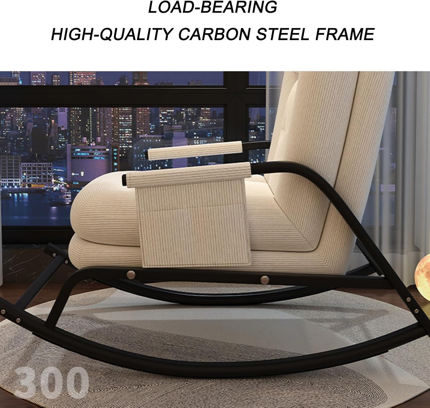 SILLA SILLÓN MECEDORA SOFÁ RECLINABLE PLEGABLE SALA TERRAZA JARDÍN NEGRO - 6