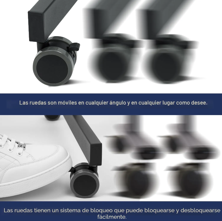 PIZARRA ACRÍLICA DOBLE GIRATORIA BLANCA MOVIBLE RUEDAS Y FRENO SOPORTE DE ESTRUCTURA NEGRO - 6