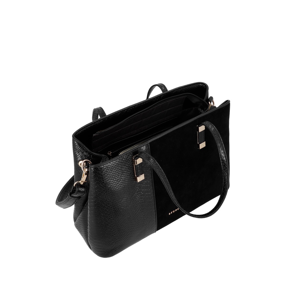 CARTERA TOTE ZAGREB MEDIANA BLACK - 4