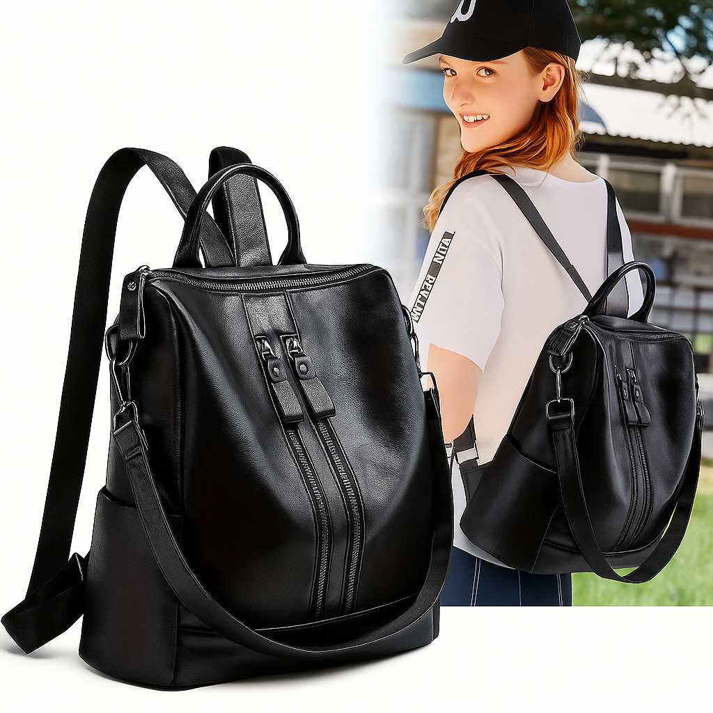 MOCHILA DE CUERO PARA MUJER - ELEGANCIA URBANA - 1