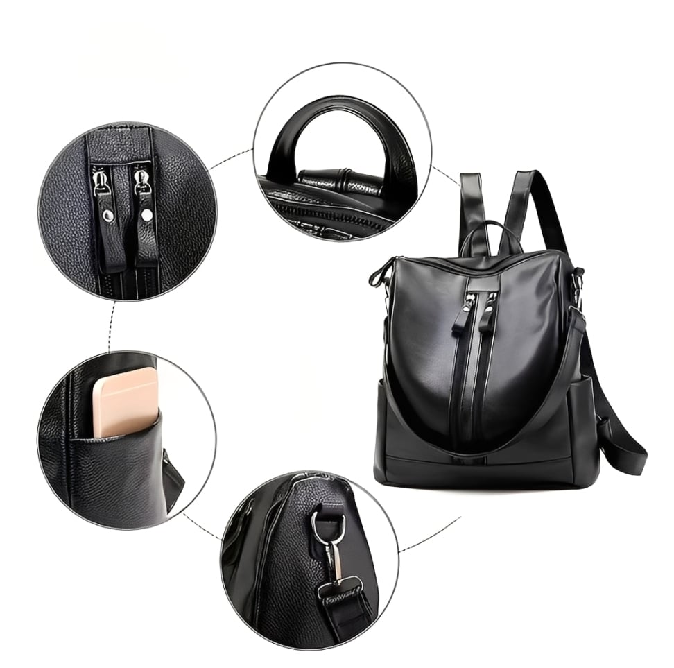 MOCHILA DE CUERO PARA MUJER - ELEGANCIA URBANA - 2