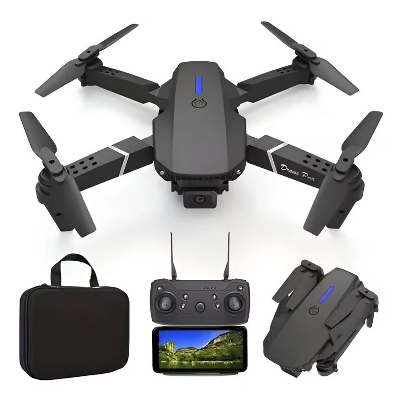 DRON E88 PRO DOBLE CAMARA HD SHOOTING ESTUCHE Y REPUESTO - 1