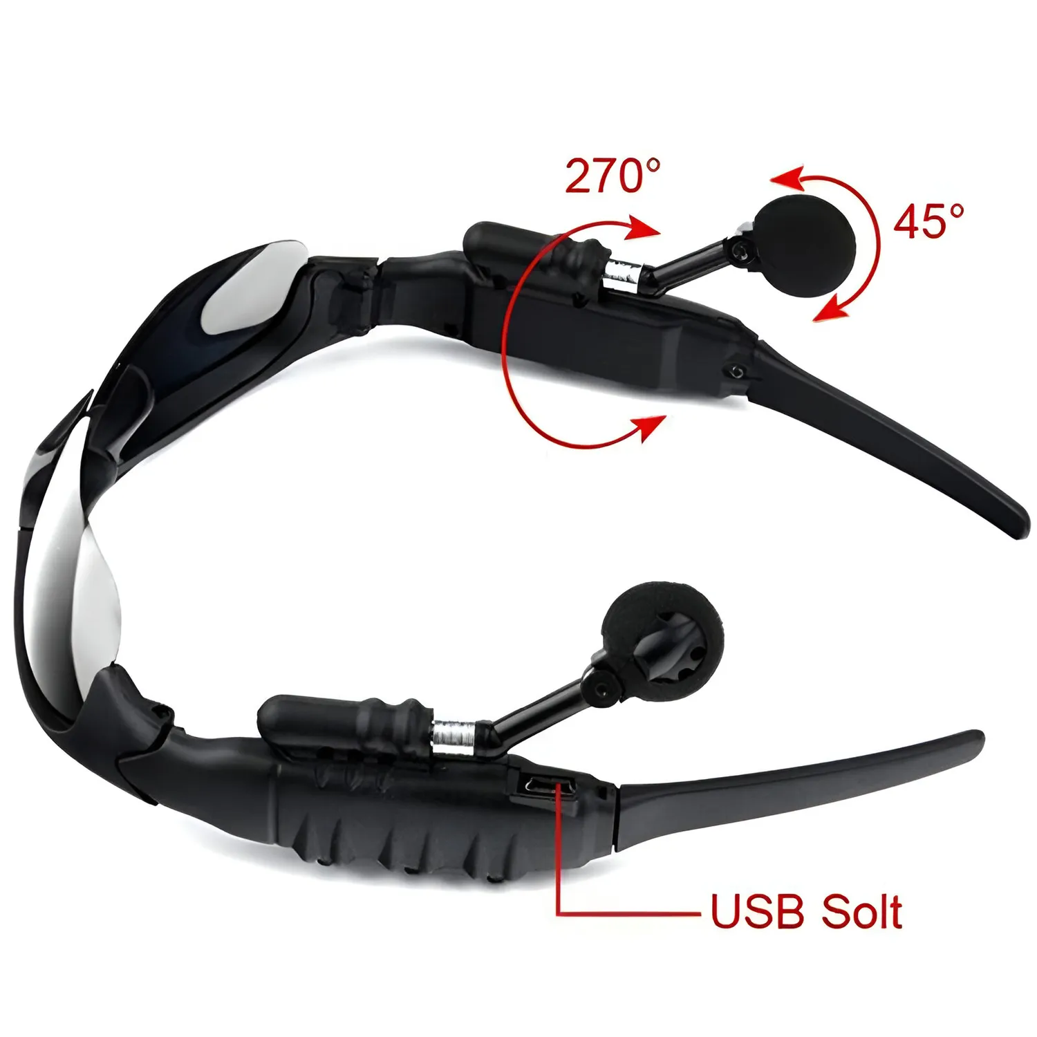 LENTES DE SOL CON AURICULARES BLUETOOTH Y MICROFONO - 5