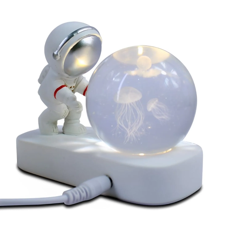 LAMPARA DECORATIVA DE ASTRONAUTA - ESFERA DE CRISTAL - 1