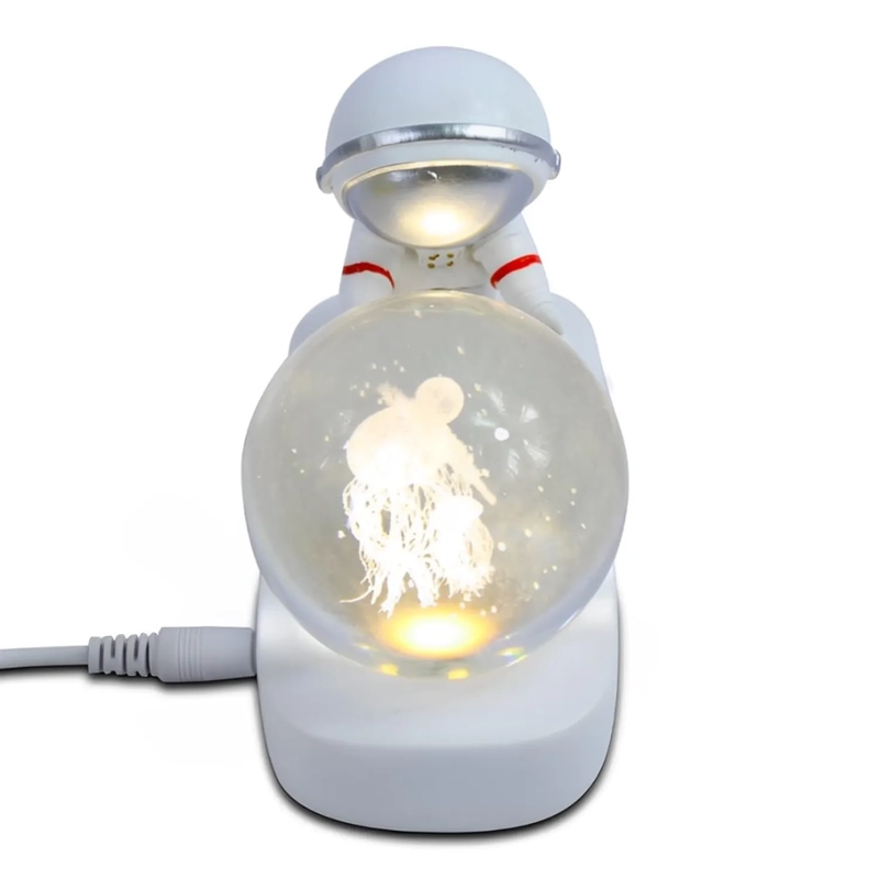 LAMPARA DECORATIVA DE ASTRONAUTA - ESFERA DE CRISTAL - 2