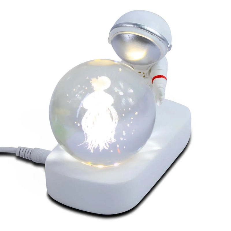 LAMPARA DECORATIVA DE ASTRONAUTA - ESFERA DE CRISTAL - 3