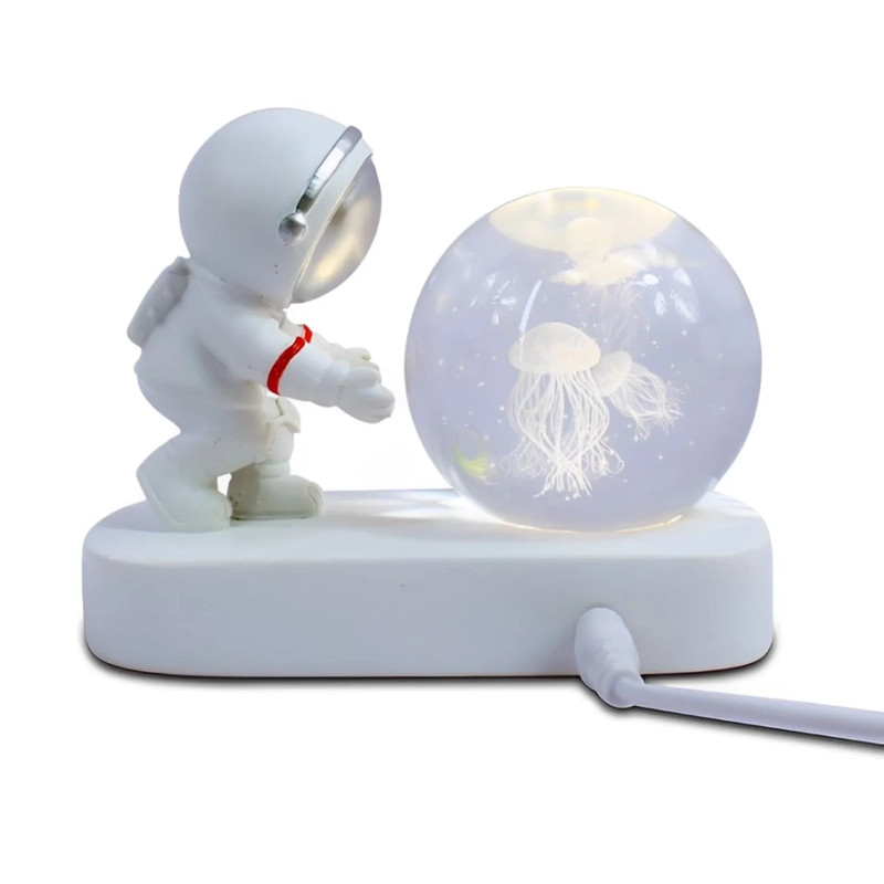 LAMPARA DECORATIVA DE ASTRONAUTA - ESFERA DE CRISTAL - 4