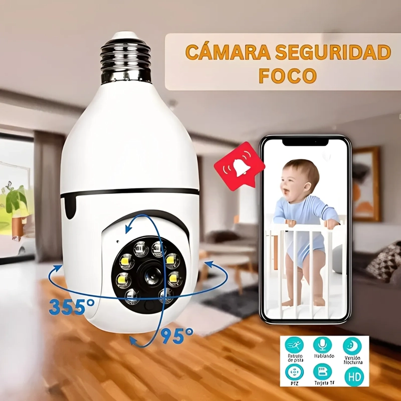 FOCO CÁMARA LED ESPÍA V360 PRO - 4