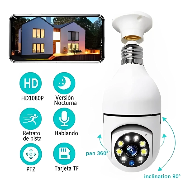 FOCO CÁMARA LED ESPÍA V360 PRO - 5