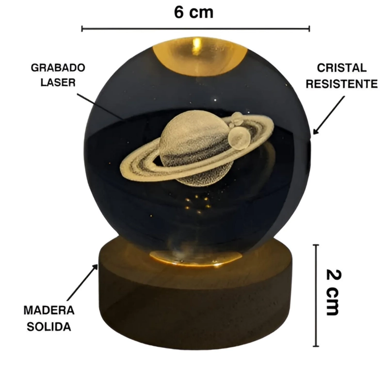 ESFERA LUMINOSA DE CRISTAL 3D - 6