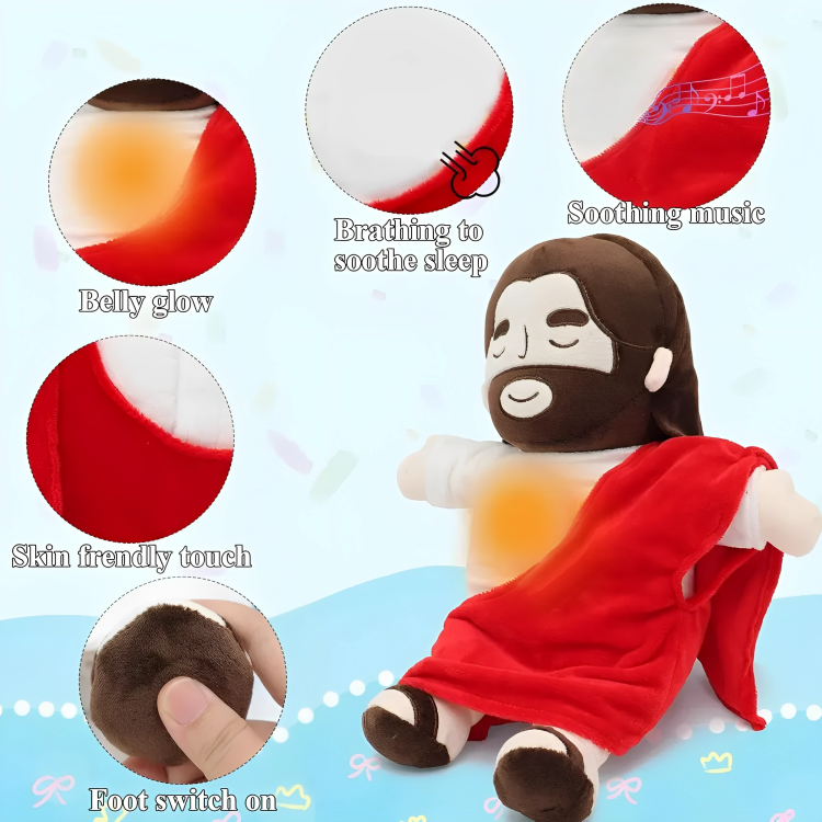 PELUCHE DE JESÚS MUSICAL CON LUCES Y SONIDO DE RESPIRACIÓN - 5