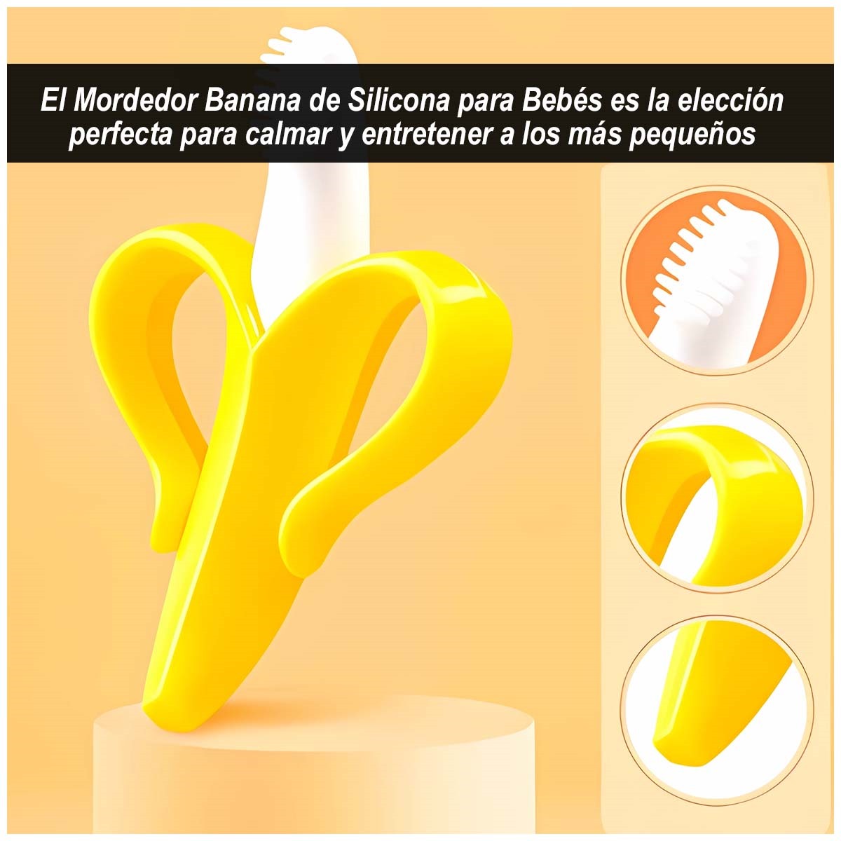 MORDEDOR SILICONA BEBES ESTILO BANANA CON ESTUCHE - 2