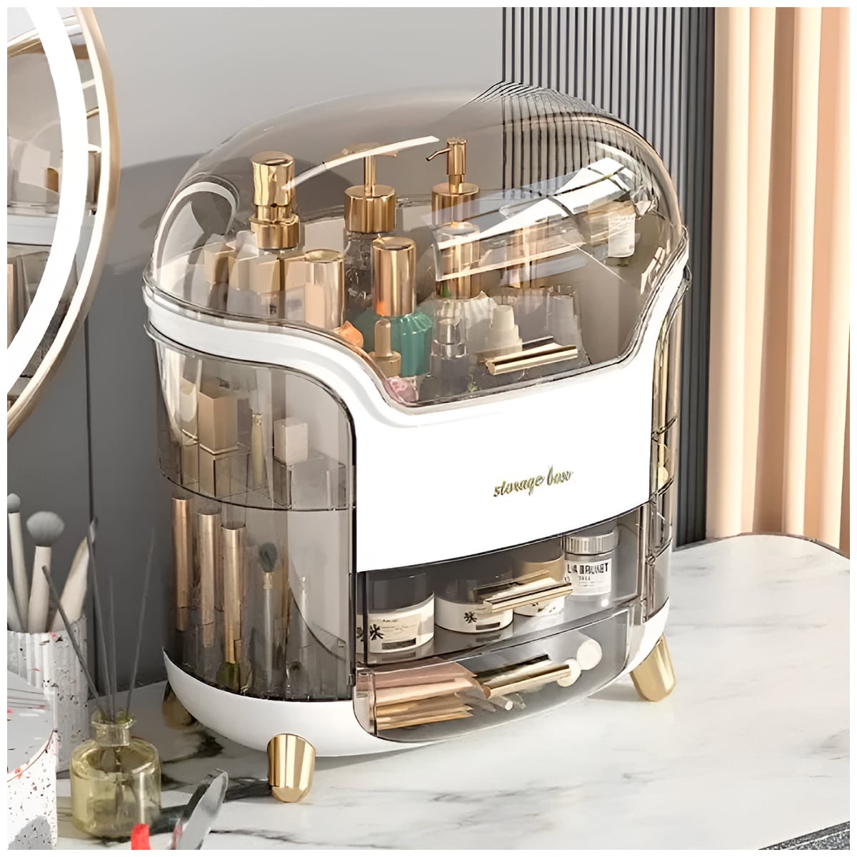ORGANIZADOR DE MAQUILLAJE BLANCO - 1