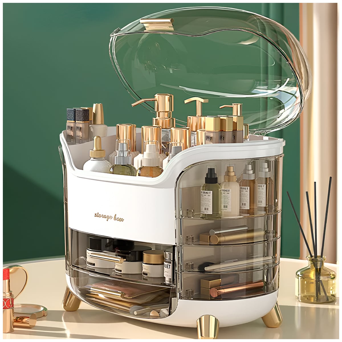 ORGANIZADOR DE MAQUILLAJE BLANCO - 2
