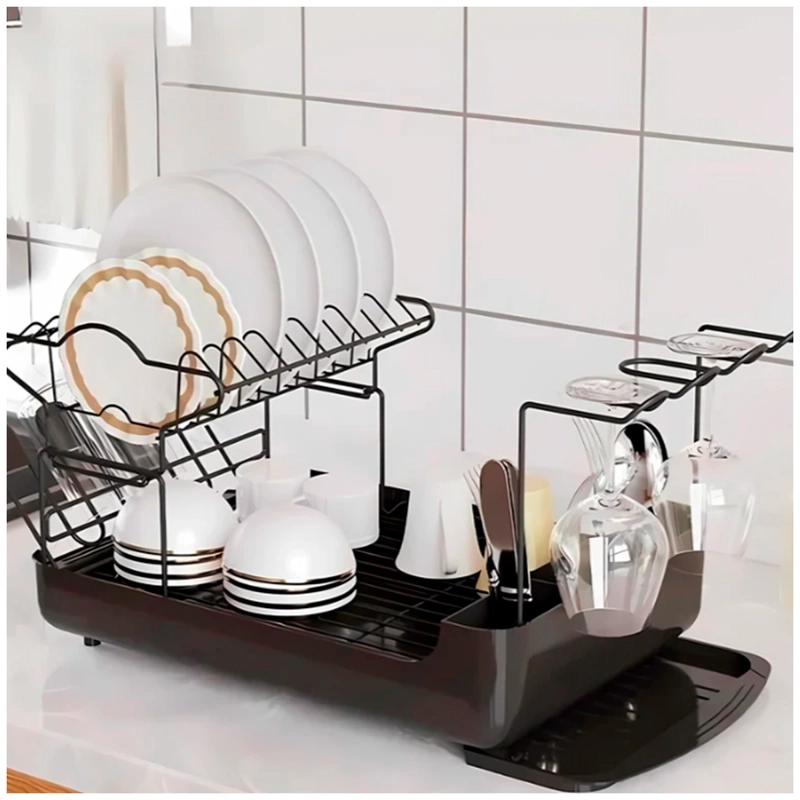 ESCURRIDOR DE PLATOS BLONDY CON BANDEJA NEGRO - 2