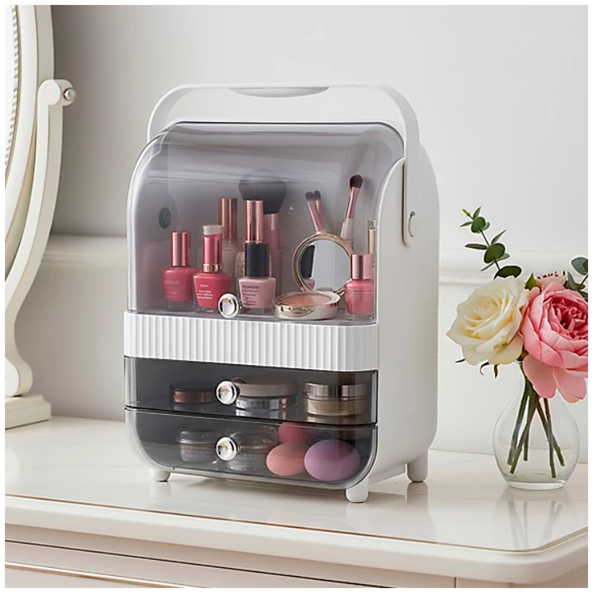 ORGANIZADOR DE MAQUILLAJE Y ALMACENAMIENTO PORTÁTIL - 1