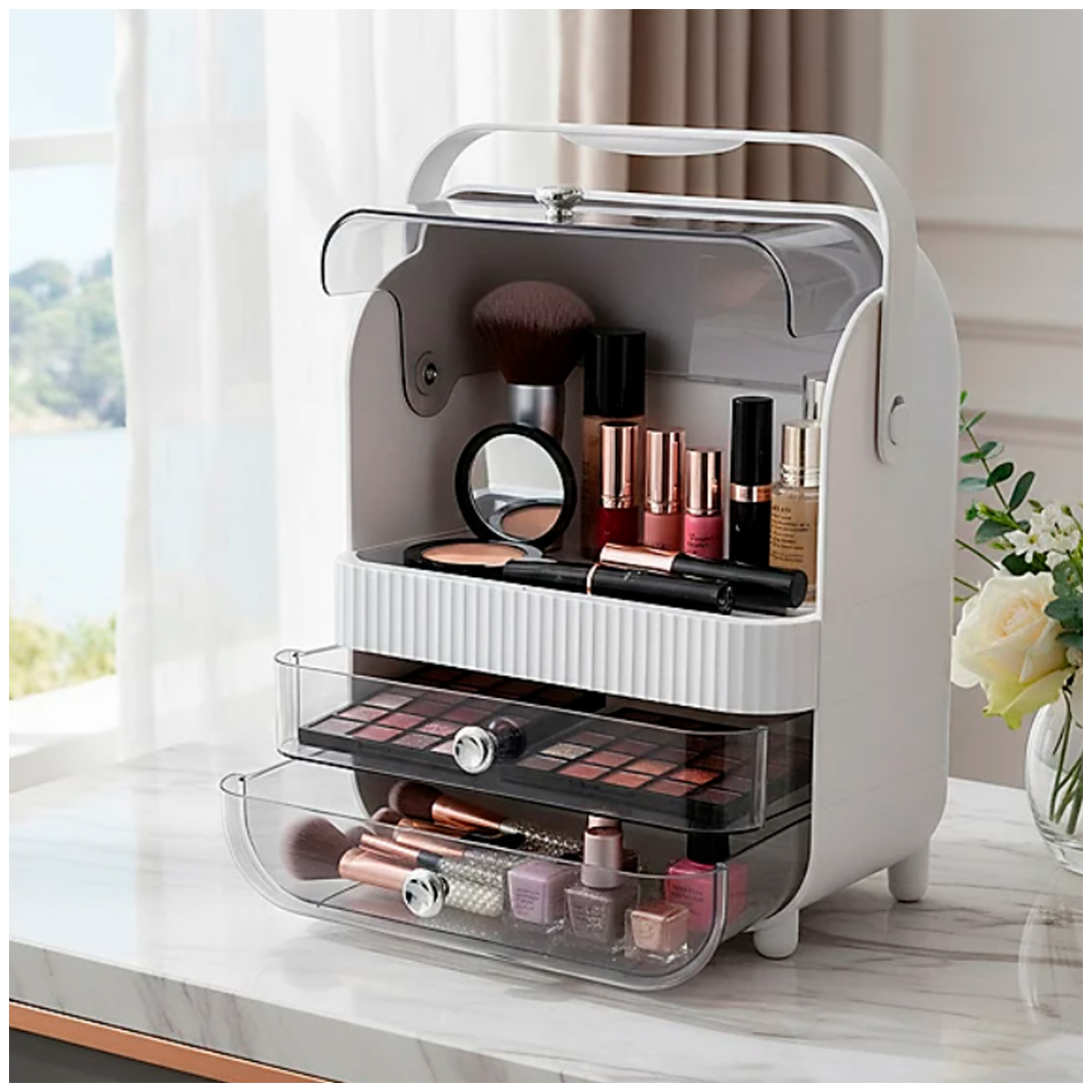 ORGANIZADOR DE MAQUILLAJE Y ALMACENAMIENTO PORTÁTIL - 2