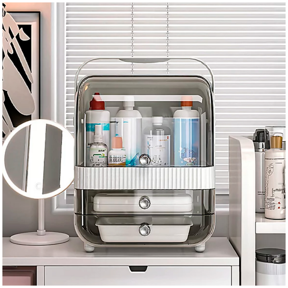 ORGANIZADOR DE MAQUILLAJE Y ALMACENAMIENTO PORTÁTIL - 3