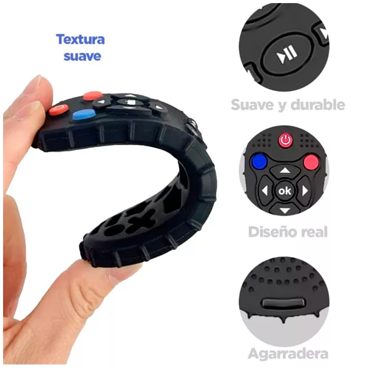 MORDEDOR CON FORMA DE CONTROL REMOTO PARA BEBÉS NEGRO ERGONÓMICO - 2