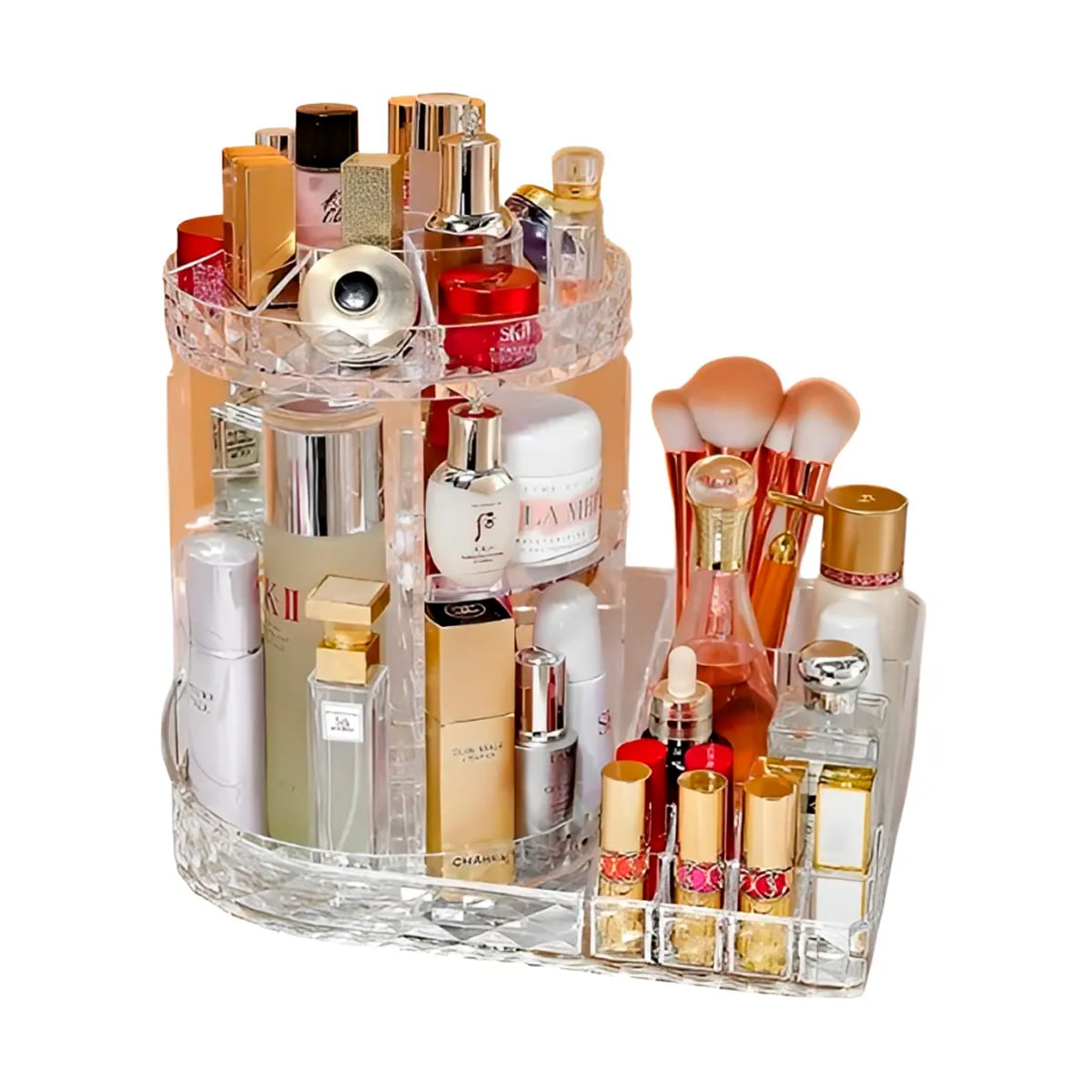 ORGANIZADOR MAQUILLAJE ACRÍLICO GIRATORIO TRANSPARENTE 360 - 1