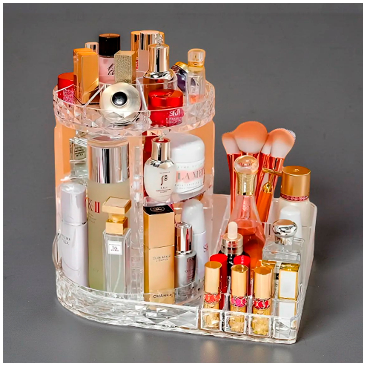 ORGANIZADOR MAQUILLAJE ACRÍLICO GIRATORIO TRANSPARENTE 360 - 2