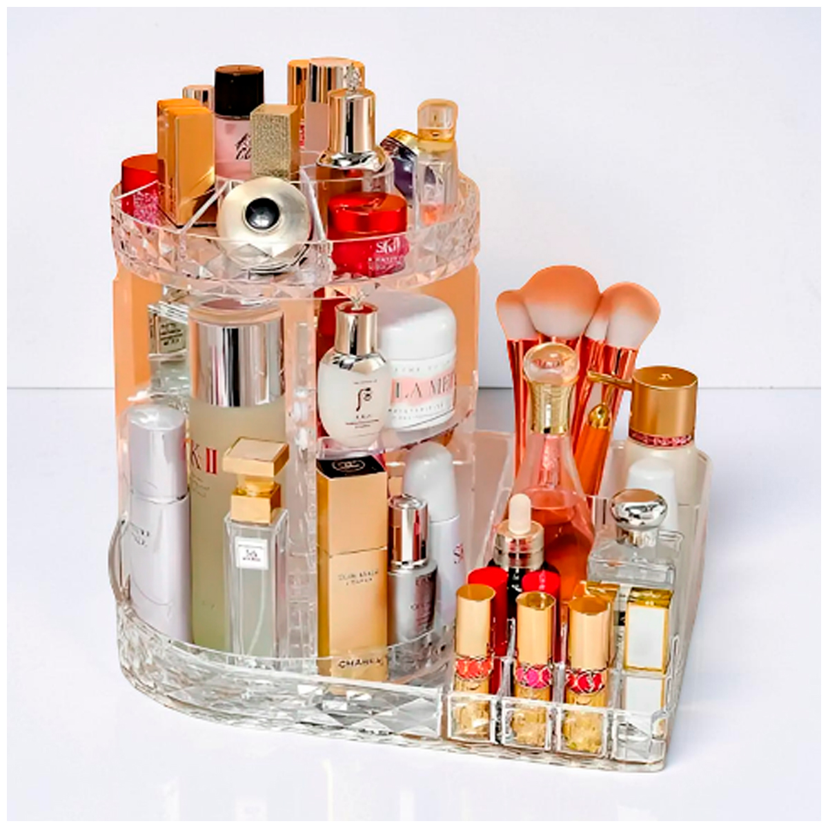 ORGANIZADOR MAQUILLAJE ACRÍLICO GIRATORIO TRANSPARENTE 360 - 3