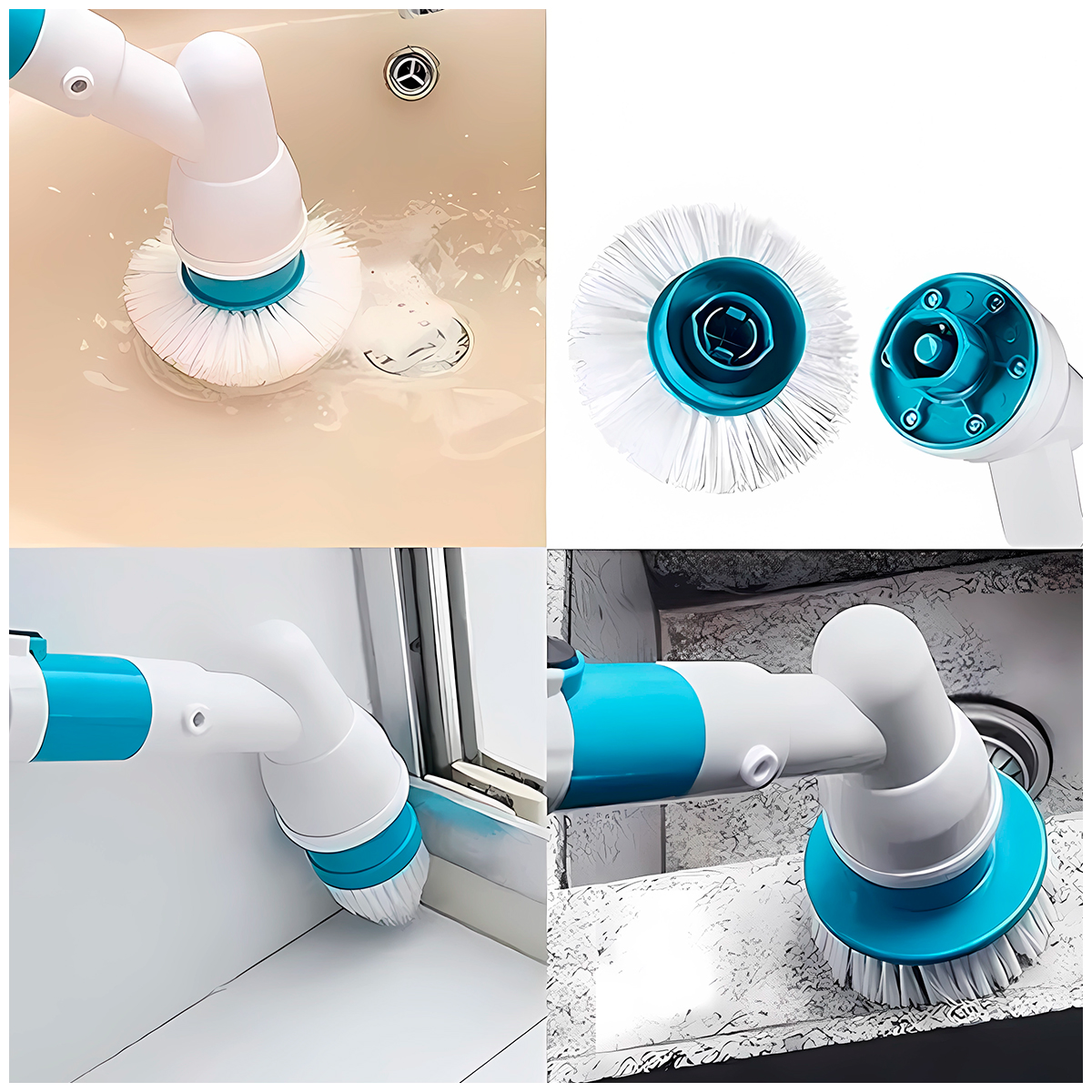 CEPILLO ELÉCTRICO DE LIMPIEZA MULTIUSOS CELESTE - 2