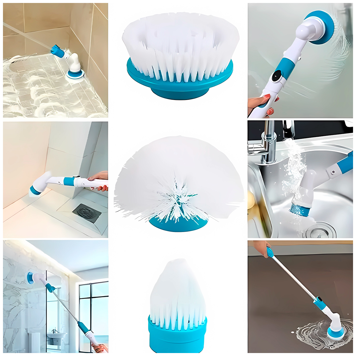 CEPILLO ELÉCTRICO DE LIMPIEZA MULTIUSOS CELESTE - 3