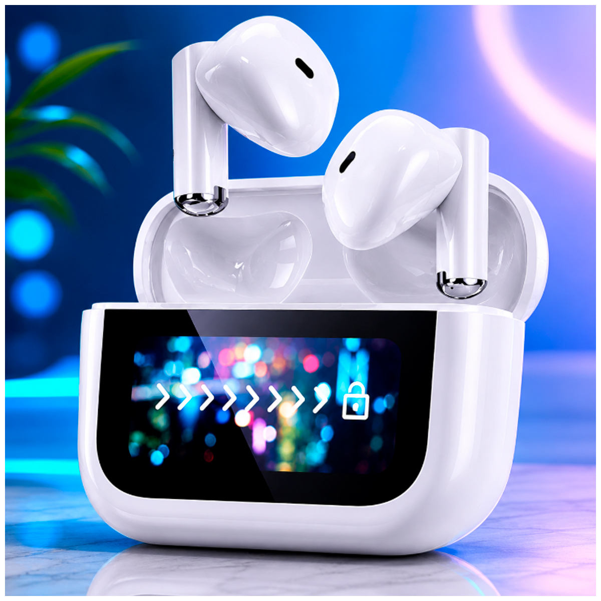 AURICULARES BLUETOOTH YX29 CON SMART CASE BLANCO - 3